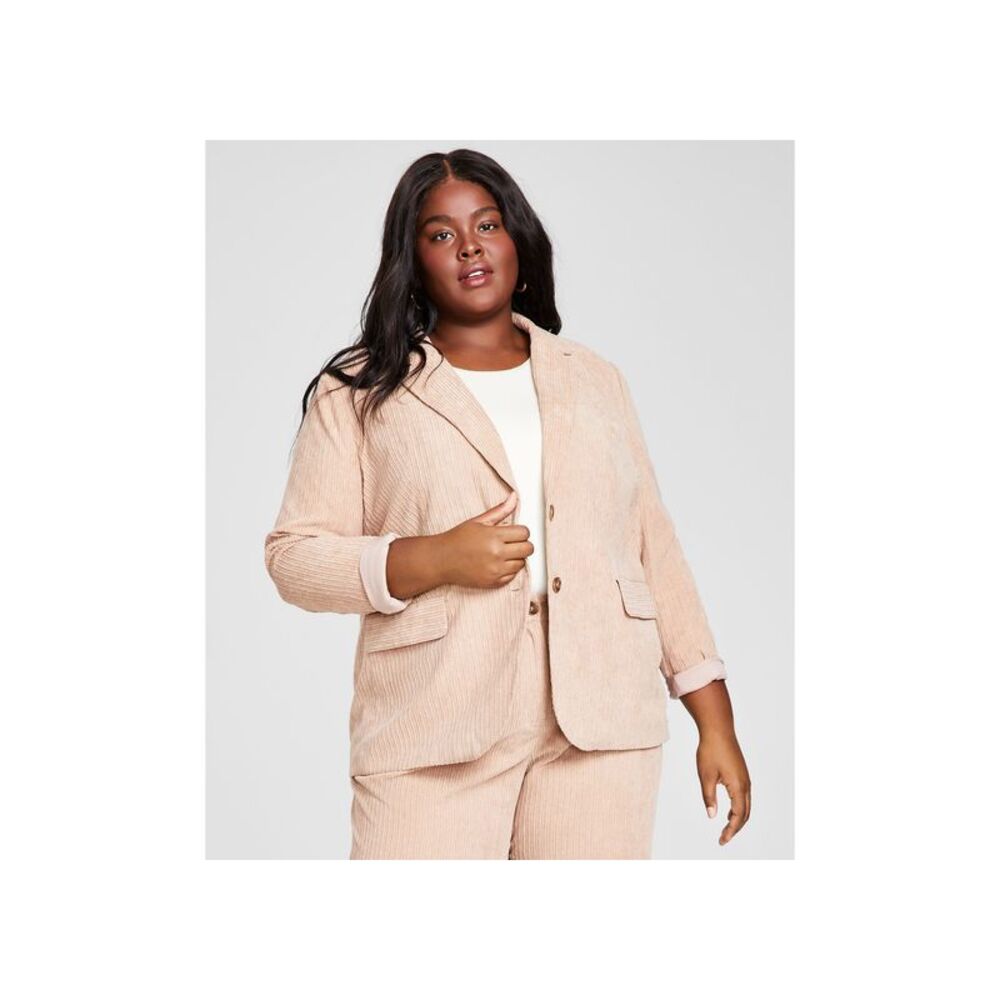 And Now This Trendy Plus Size Corduroy Long-Sleeve Jacket